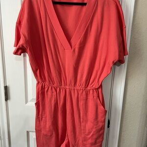 Zenana Coral Short Sleeve One-Piece Romper